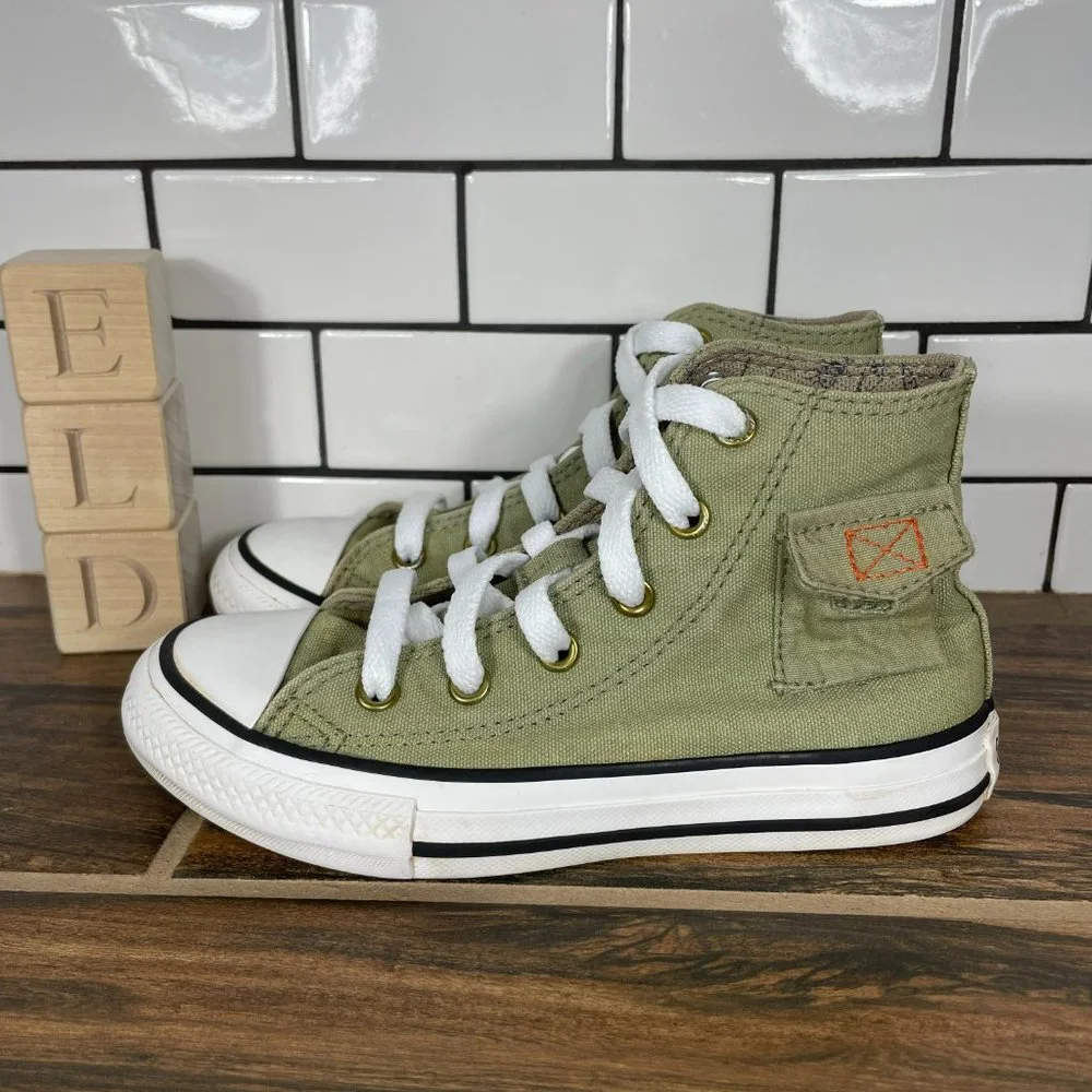 Converse Chuck Taylor All Star Pocket Junior Boy's Size 12 Shoes Green Sneakers